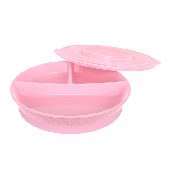 Plato Dividido Twistshake 6+m Rosado Pastel