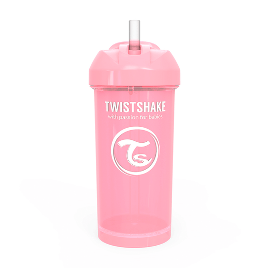 Vaso con bombilla Twistshake Straw Cup 360ml Rosado Pastel