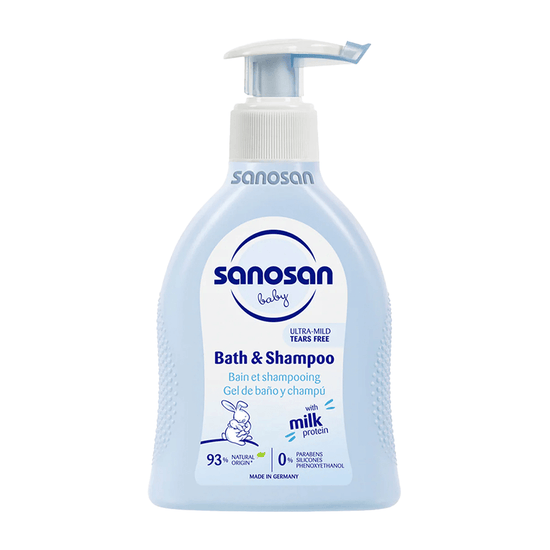 GEL DE BAÑO Y SHAMPOO PARA BEBÉ SANOSAN 200ML,