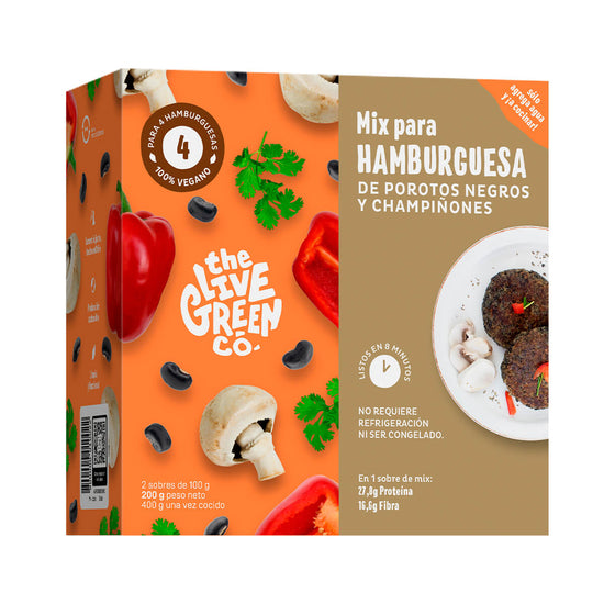 BURGER MIX - POROTO NEGRO Y CHAMPINON 200G, TLGC